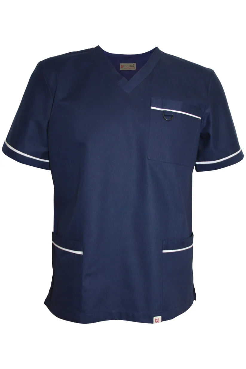 POLO PHILTEX MANCHES COURTES NOIR ET BLEU MARINE