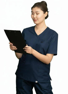 PHILTEX- Poly Cotton Unisex Scrub Top (Navy)