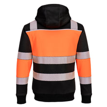 PW377  Hi-Vis Zipped Class 1 Winter Hoodie Orange/Black
