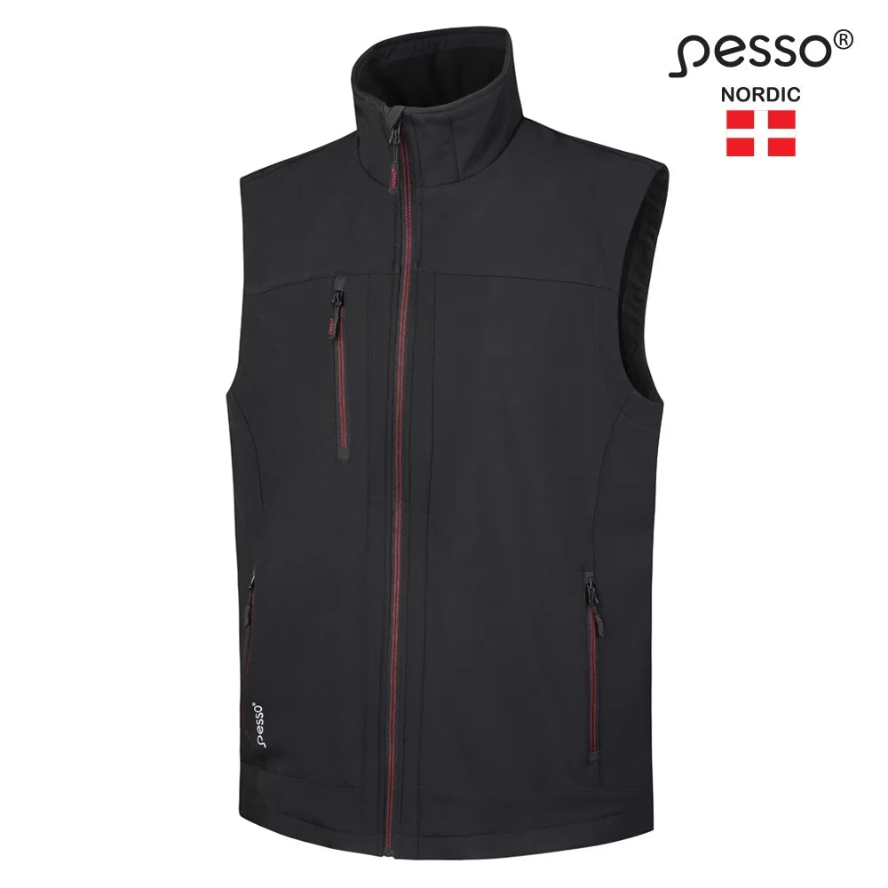 SOFTBLACK, GILET SOFTSHELL PESSO SOFTBLACK, NOIR