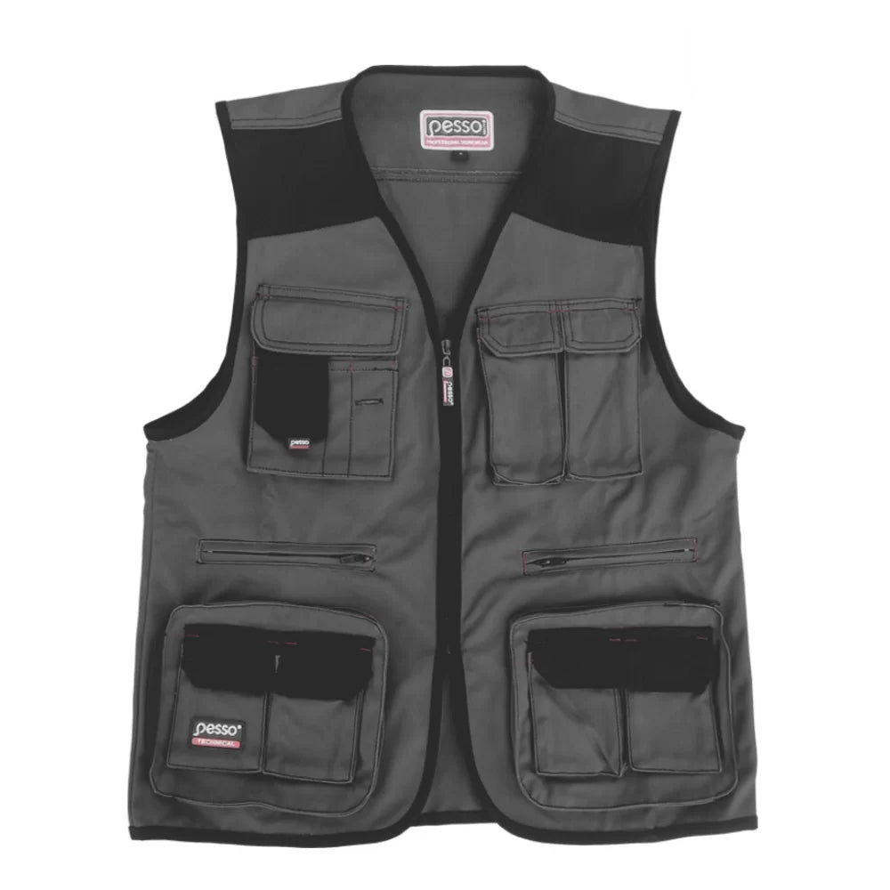 DICP, GILET DE TRAVAIL EN TOILE PESSO, GRIS