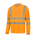 HVMIL_OR, T-SHIRT À MANCHES LONGUES HAUTE VISIBILITÉ PESSO, ORANGE