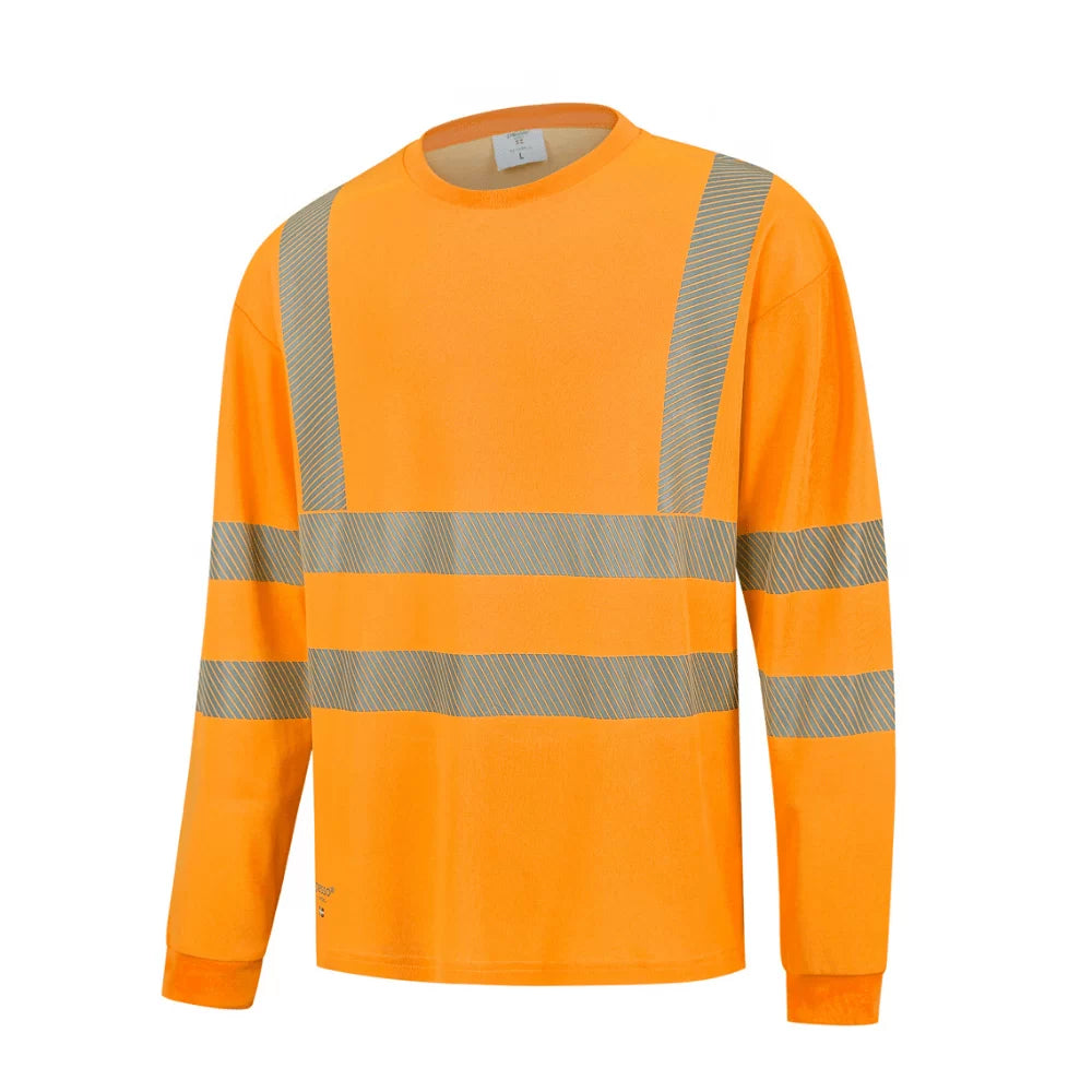 HVMIL_OR, T-SHIRT À MANCHES LONGUES HAUTE VISIBILITÉ PESSO, ORANGE