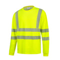 HVMIL_G, T-SHIRT À MANCHES LONGUES HAUTE VISIBILITÉ PESSO HVMIL, JAUNE