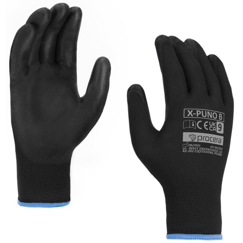 X-PUNO B PU-COATED PROTECTIVE GLOVES BLACK