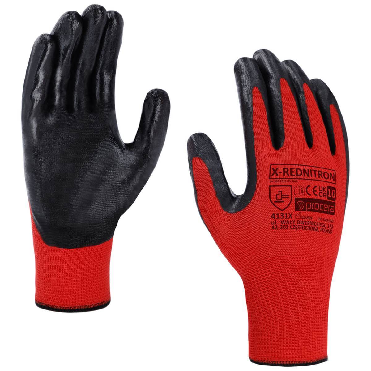 X-REDNITRON NITRILE-COATED PROTECTIVE GLOVES