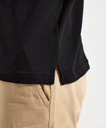 AQ005 Men's super smooth knit polo (Black)