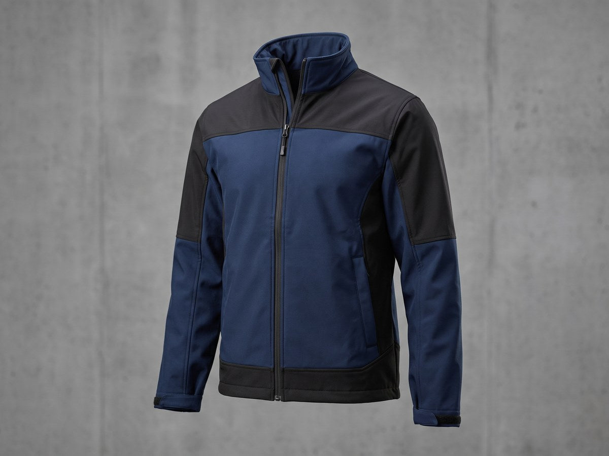 Navy softshell work jacket