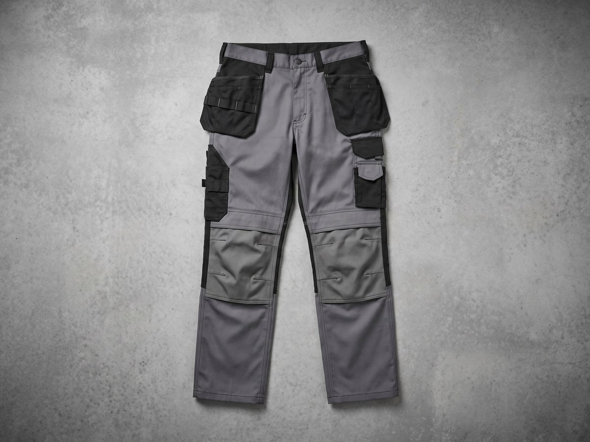 Grey work trousers with holster pockets