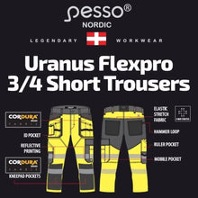 KB135G, PANTALON COURT 3/4 DE TRAVAIL PESSO URANUS FLEXPRO 135, JAUNE
