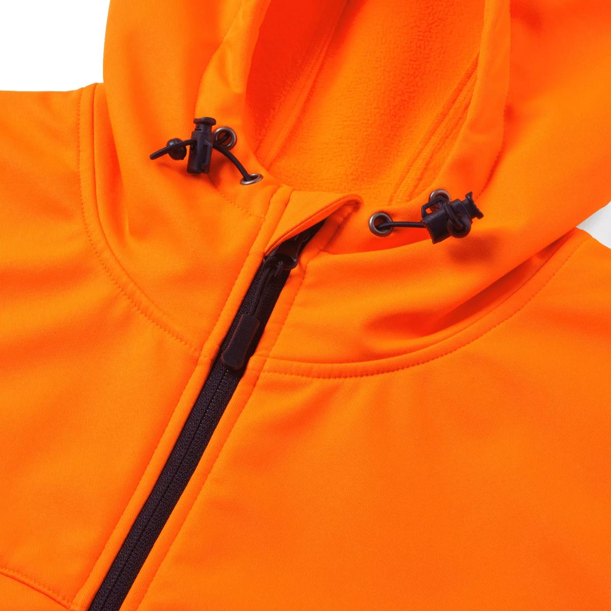 ESS300, Essentials Hi-Vis Eco Orange/Navy Hooded Softshell Jacket