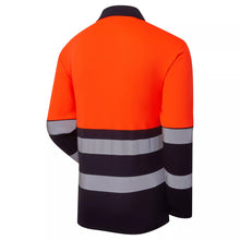 ESS600 Essentials Hi-Vis Eco Orange/Navy CoolAir Long Sleeve Polo