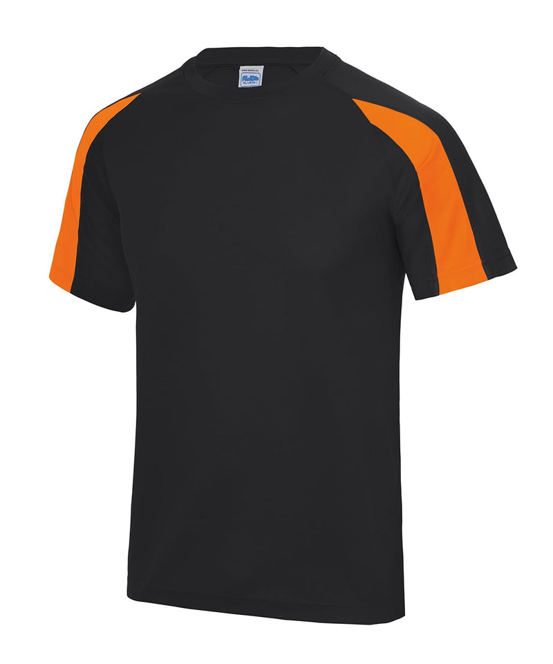 JC003 RAL T-Shirt  Just Cool Contrast Cool Tee Jet (Black/Electric Orange)
