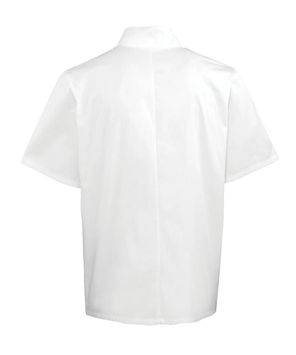 PR664 Studded front short sleeve chef's jacket