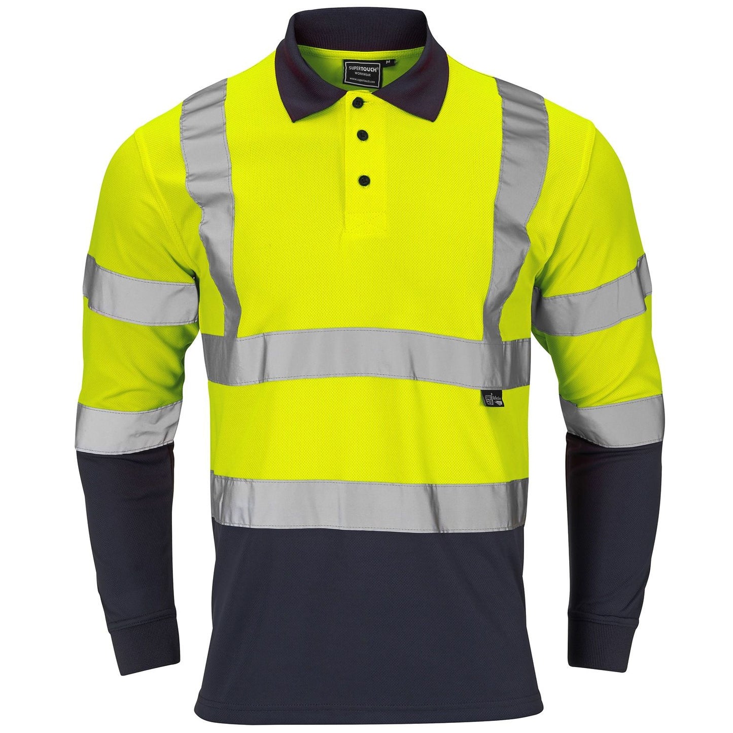 SHV-30L49 Supertouch Hi-Vis 2 Tone Yellow Long Sleeve Polo Shirt