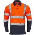 SHV-30L89 Supertouch Hi-Vis 2 Tone Orange Long Sleeve Polo Shirt