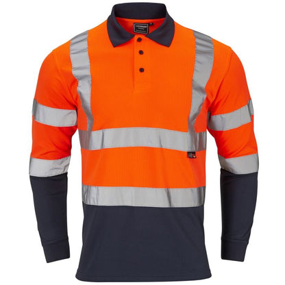 SHV-30L89 Supertouch Hi-Vis 2 Tone Orange Long Sleeve Polo Shirt