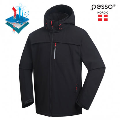 ATLANTA_B, SoftShell Jacket Pesso ATLANTA, black