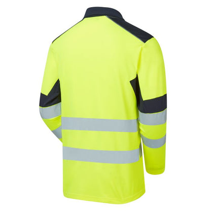 SYH-305C Supertousch System Hi-Vis Eco Yellow CottonCool Long Sleeve Polo