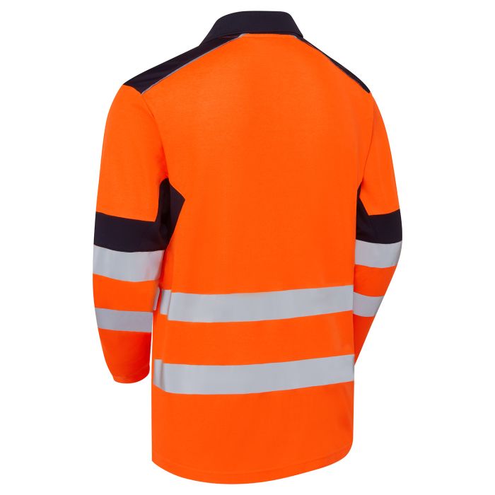 SYH-305D Supertousch System Hi-Vis Eco Orange CottonCool Long Sleeve Polo