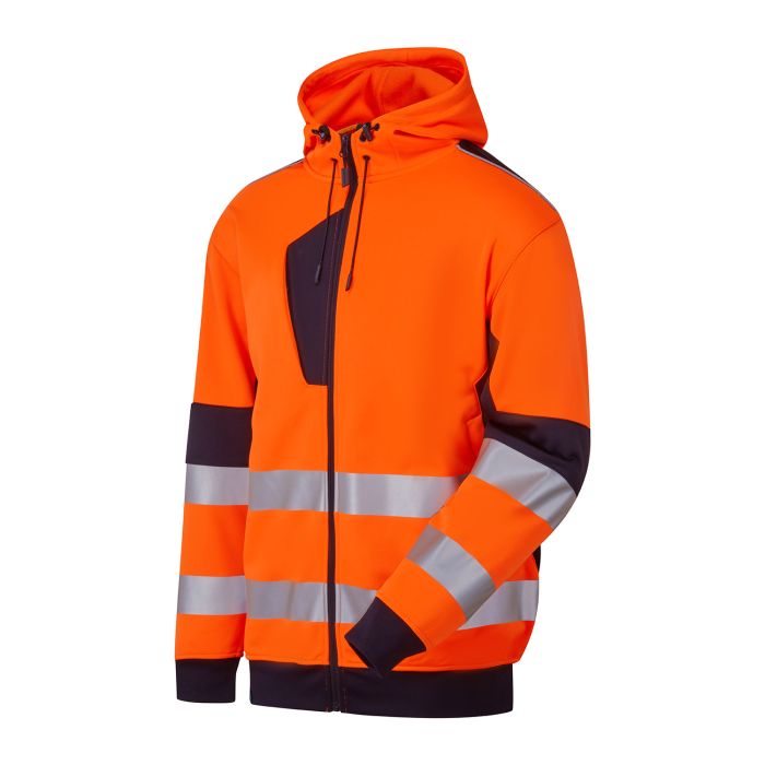 SYH-751D System Hi-Vis Eco Zip Thru Orange Hoodie