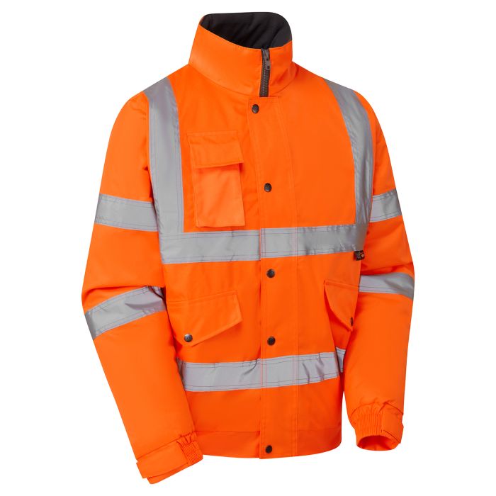 SHV-0548 Supertouch Hi Vis Orange Fleece Lined Bomber Jacket