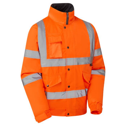 SHV-0548 Supertouch Hi Vis Orange Fleece Lined Bomber Jacket